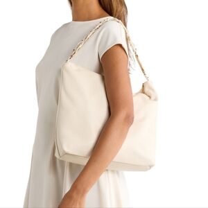 Sam Edelman Elegant Newest Leather Purse Cream Shoulder Bag